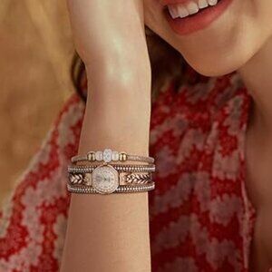 NEW! Women Bohemia Leather Watch: Multi-Layer Braided Weave Wrap Watch